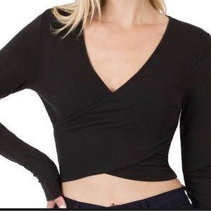 Zenana Twisted front crop top